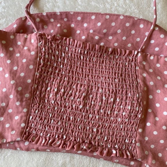 Zara pink polka dot crop top - Picture 7 of 9